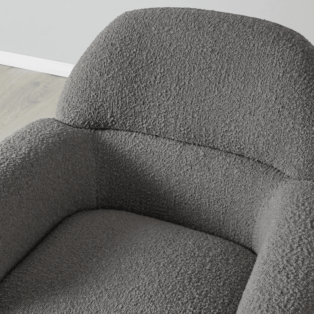 Alfa Cream Bouclé Accent Chair - Kingsman Furnitures
