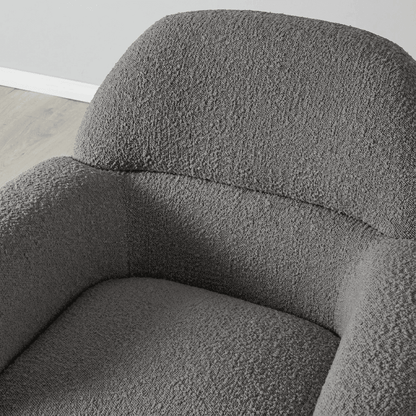 Alfa Cream Bouclé Accent Chair - Kingsman Furnitures