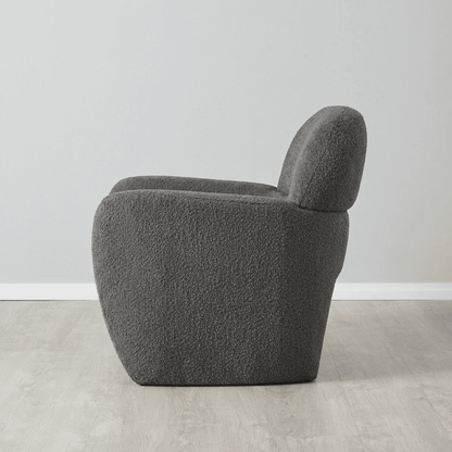 Alfa Cream Bouclé Accent Chair - Kingsman Furnitures