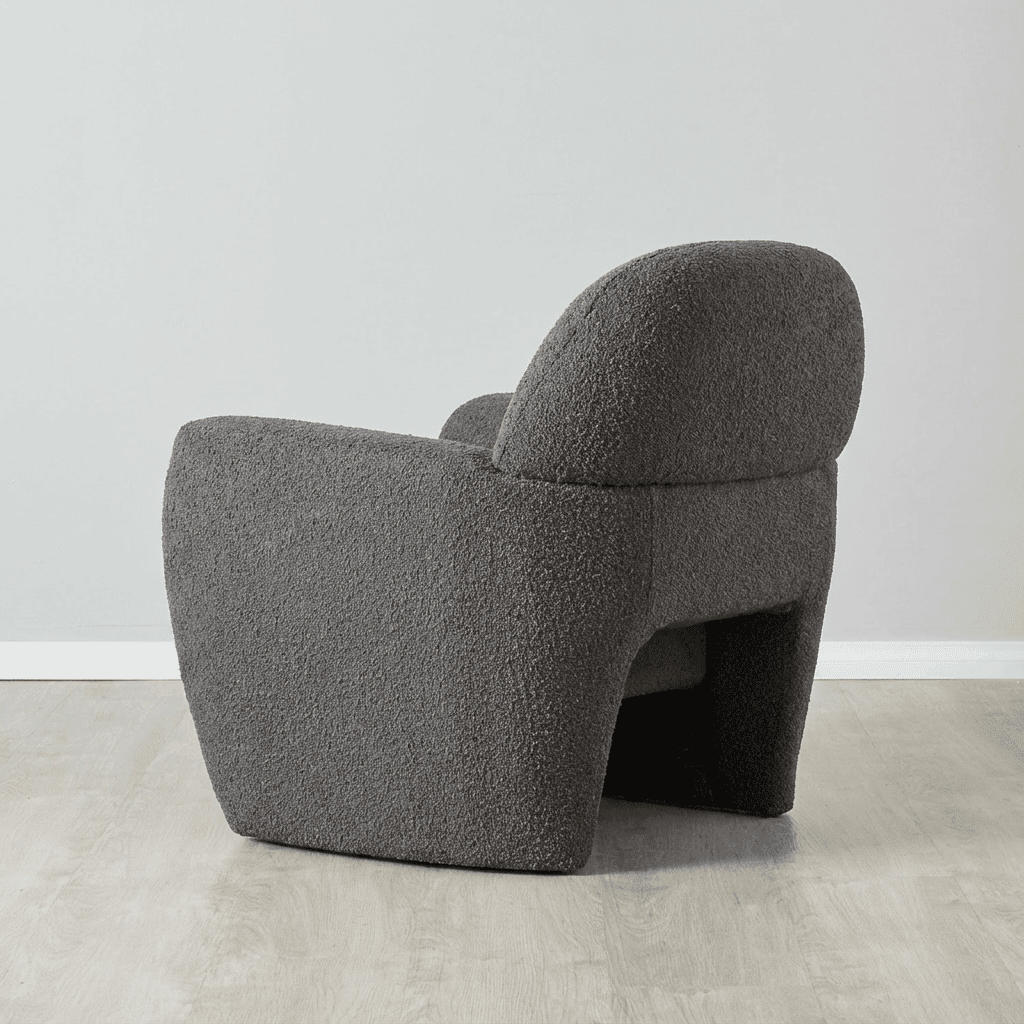 Alfa Cream Bouclé Accent Chair - Kingsman Furnitures