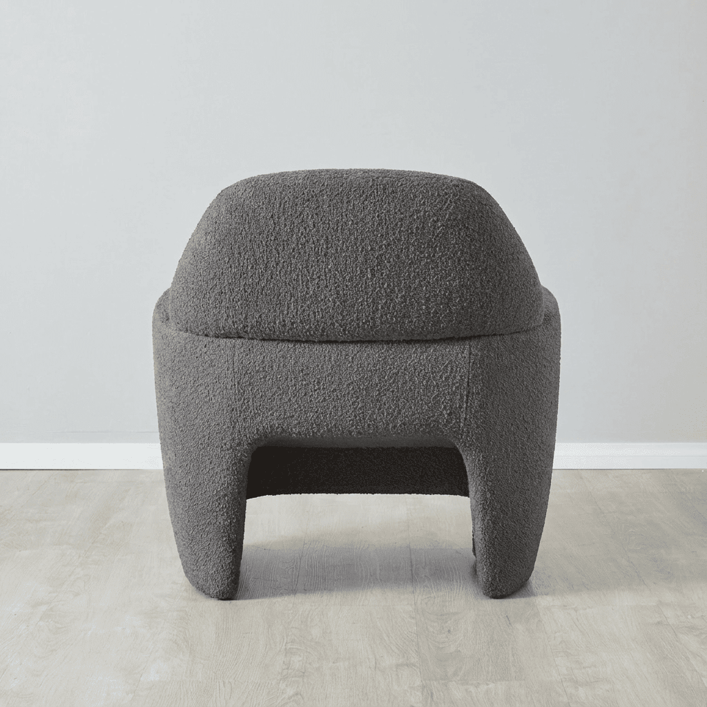 Alfa Cream Bouclé Accent Chair - Kingsman Furnitures