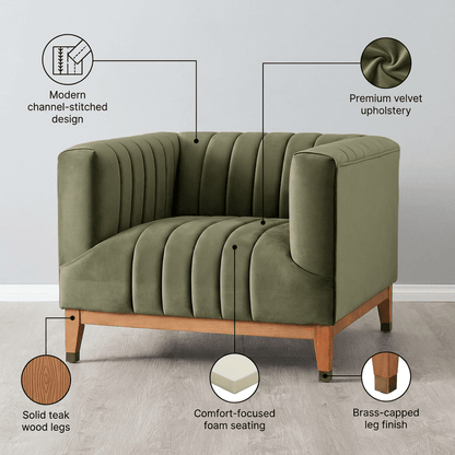 Asfor Velvet Armchair - Kingsman Furnitures