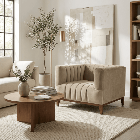 Asfor Velvet Armchair - Kingsman Furnitures