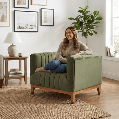 Asfor Velvet Armchair - Kingsman Furnitures