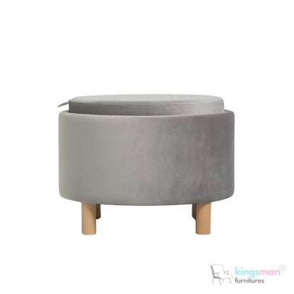 Ashtin Round Storage Sability - Multi-Functional Sability with Flip-Top Tray and Hidden Storage - Kingsman Furnitures