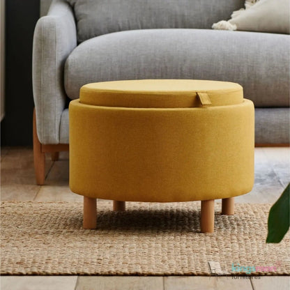 Ashtin Round Storage Sability - Multi-Functional Sability with Flip-Top Tray and Hidden Storage - Kingsman Furnitures