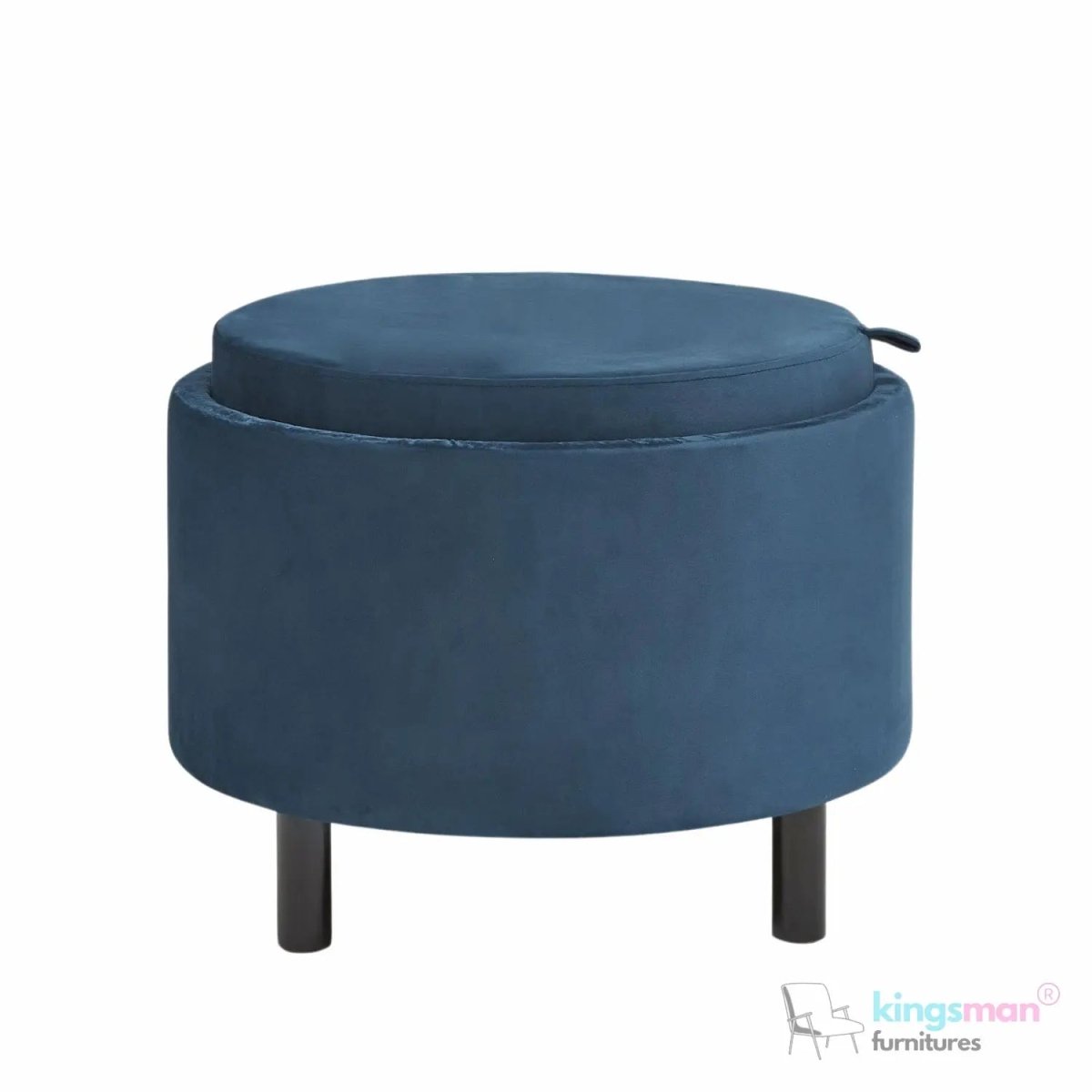 Ashtin Round Storage Sability - Multi-Functional Sability with Flip-Top Tray and Hidden Storage - Kingsman Furnitures