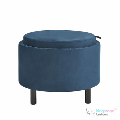 Ashtin Round Storage Sability - Multi-Functional Sability with Flip-Top Tray and Hidden Storage - Kingsman Furnitures