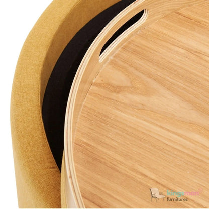 Ashtin Round Storage Stability - Multi-Functional Stability with Flip-Top Tray and Hidden Storage - Kingsman Furnitures