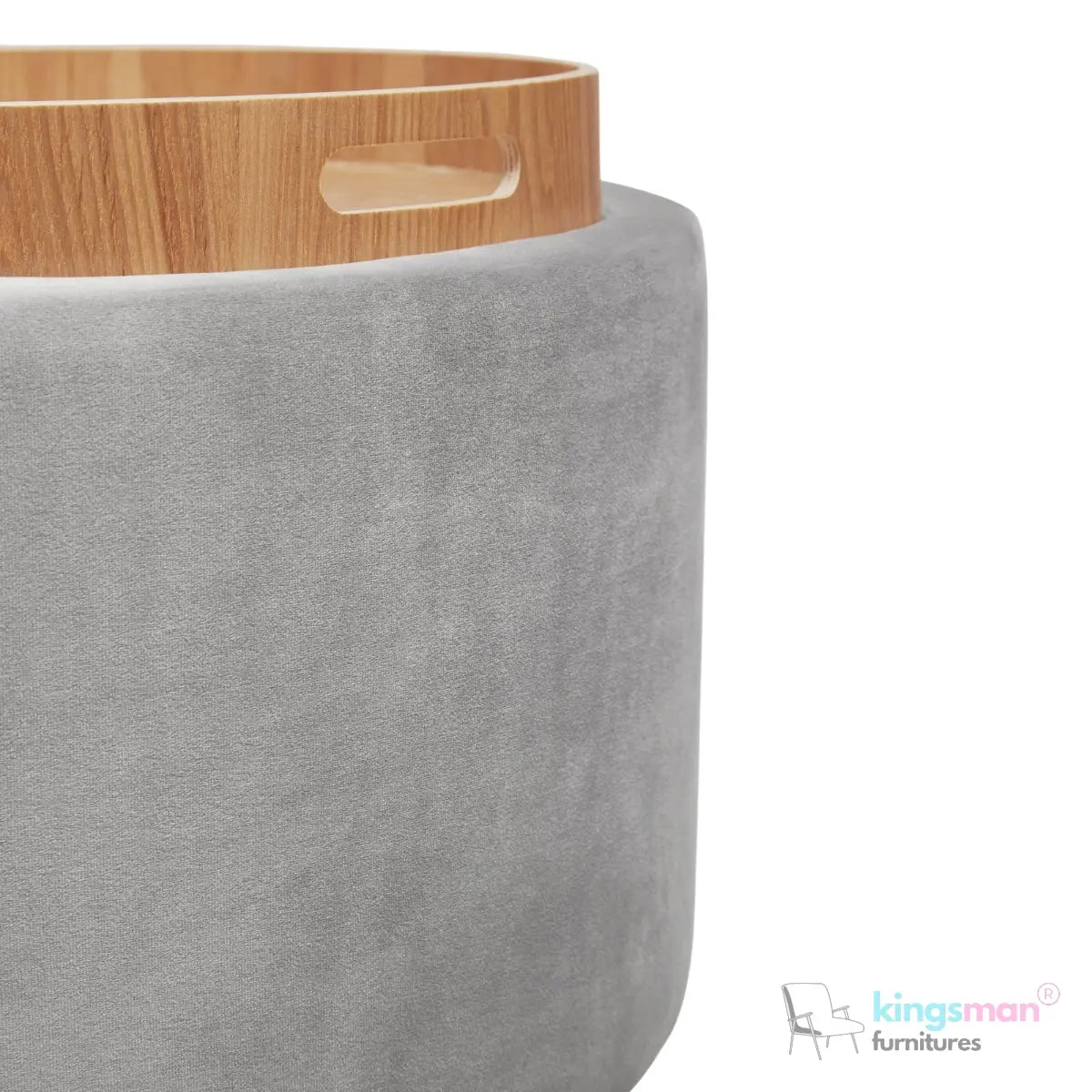 Ashtin Round Storage Stability - Multi-Functional Stability with Flip-Top Tray and Hidden Storage - Kingsman Furnitures
