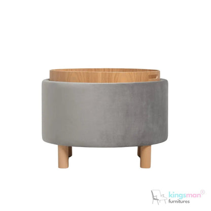 Ashtin Round Storage Stability - Multi-Functional Stability with Flip-Top Tray and Hidden Storage - Kingsman Furnitures