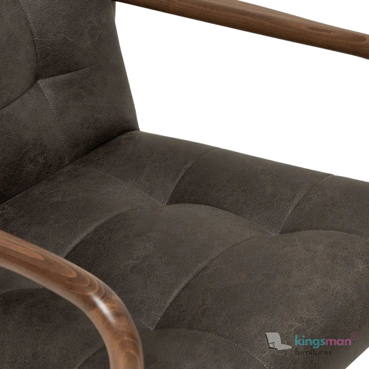 Benett Tufted Solid Teak Wood Armchair - Stylish Comfort - Kingsman Furnitures