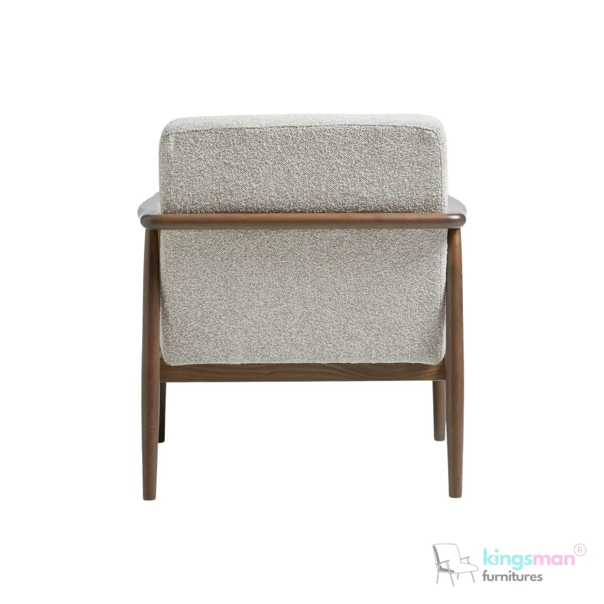 Benett Tufted Solid Teak Wood Armchair - Stylish Comfort - Kingsman Furnitures