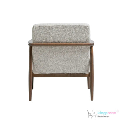 Benett Tufted Solid Teak Wood Armchair - Stylish Comfort - Kingsman Furnitures