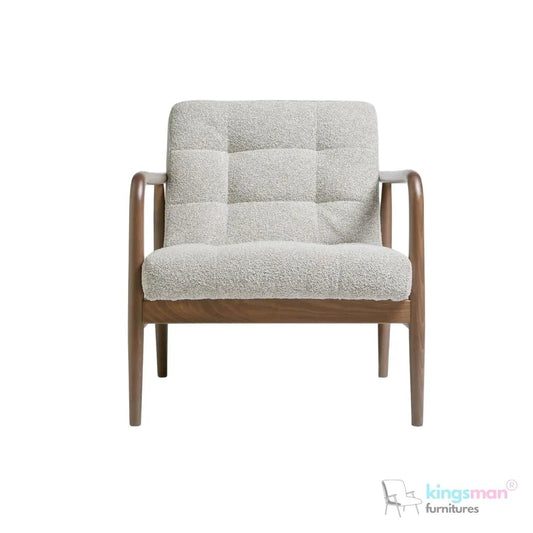 Benett Tufted Solid Teak Wood Armchair - Stylish Comfort - Kingsman Furnitures