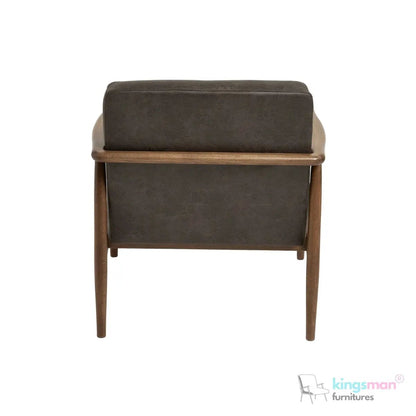 Benett Tufted Solid Teak Wood Armchair - Stylish Comfort - Kingsman Furnitures
