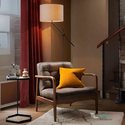 Benett Tufted Solid Teak Wood Armchair - Stylish Comfort - Kingsman Furnitures
