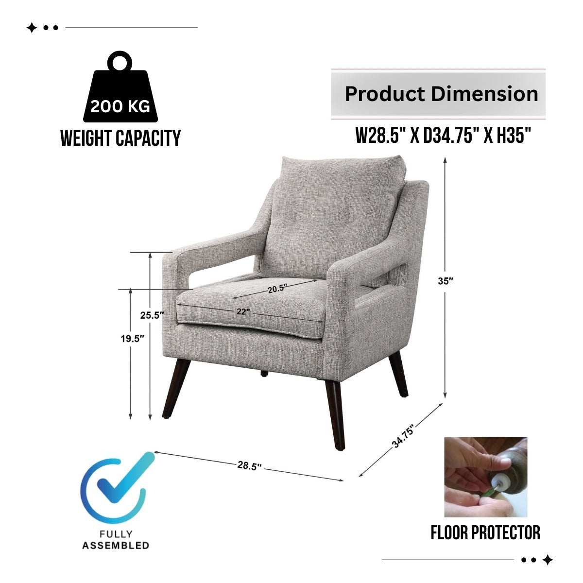 Brien Accent Armchair - Kingsman Furnitures