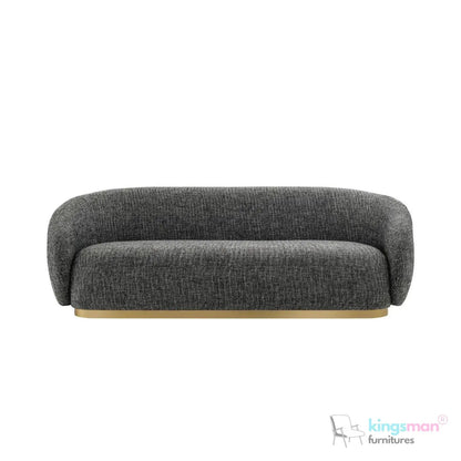 Brok 3 - Seater Sofa – Brushed Brass Finish Base Luxury Comfort - Kingsman Furnitures