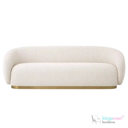 Brok 3 - Seater Sofa – Brushed Brass Finish Base Luxury Comfort - Kingsman Furnitures