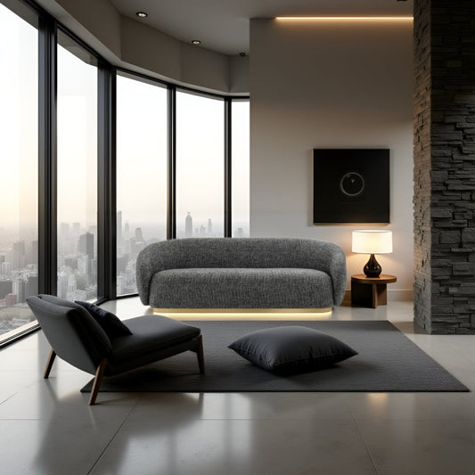Brok 3 - Seater Sofa – Brushed Brass Finish Base Luxury Comfort - Kingsman Furnitures