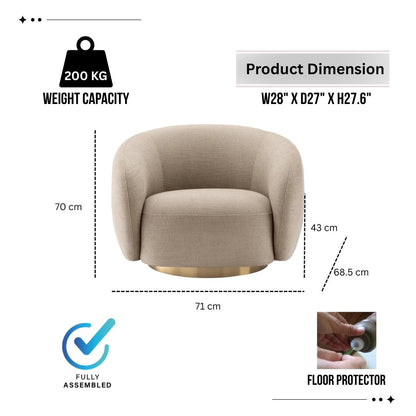 Brok 360° Swivel Armchair - Modern Living Room Furniture | Kingsman - Kingsman Furnitures