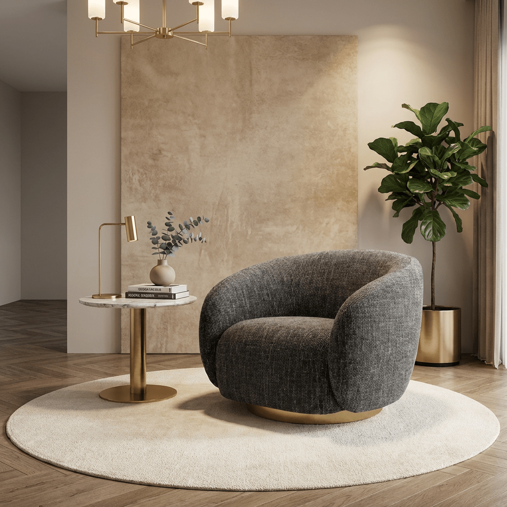 Brok 360° Swivel Armchair - Modern Living Room Furniture | Kingsman - Kingsman Furnitures
