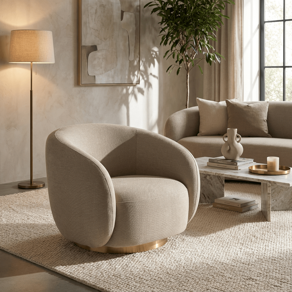 Brok 360° Swivel Armchair - Modern Living Room Furniture | Kingsman - Kingsman Furnitures