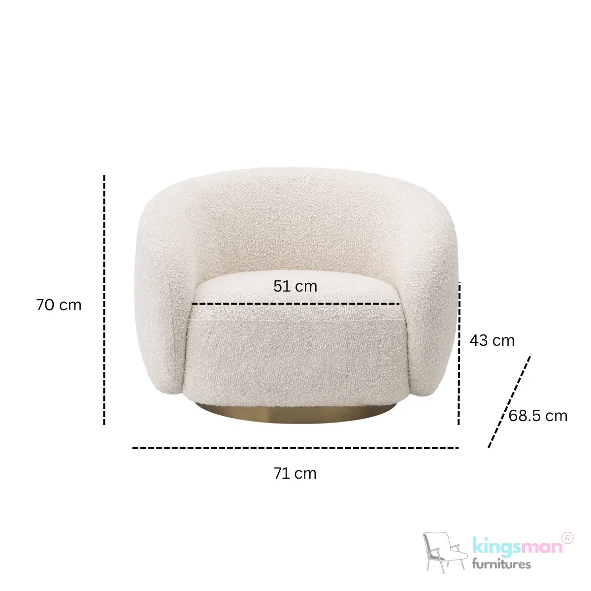 Brok 360° Swivel Chair - Modern Elegance & Comfort - Kingsman Furnitures