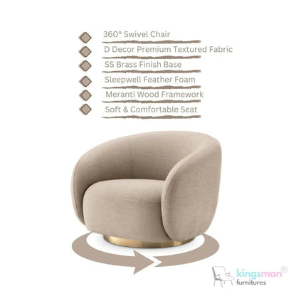 Brok 360° Swivel Chair - Modern Elegance & Comfort - Kingsman Furnitures