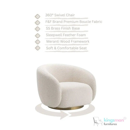 Brok 360° Swivel Chair - Modern Elegance & Comfort - Kingsman Furnitures