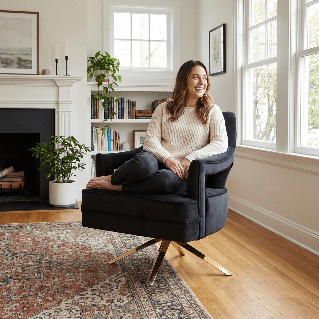 Burten Swivel Armchair - Kingsman Furnitures