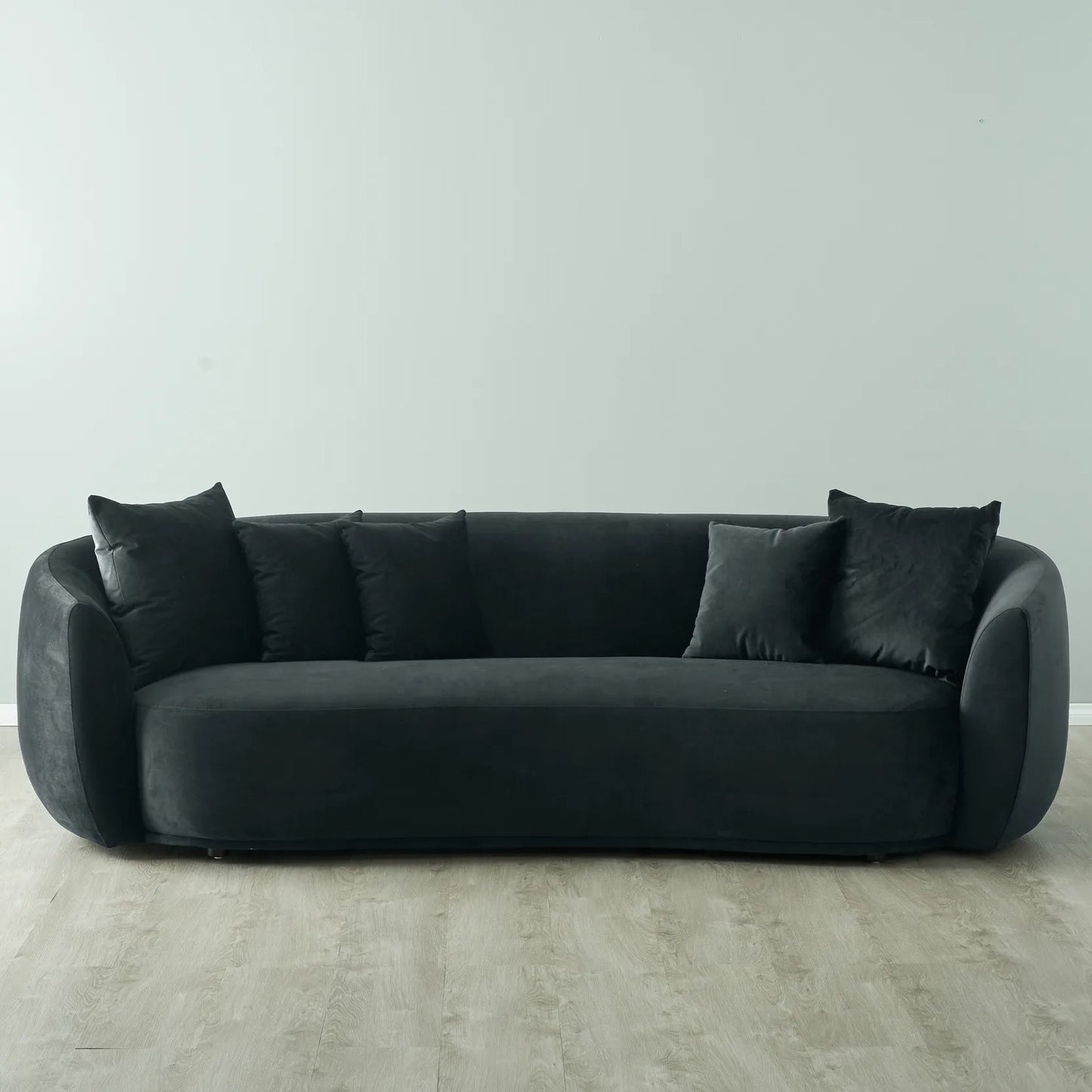 Everbe Charcoal Velvet 3 Seater Sofa