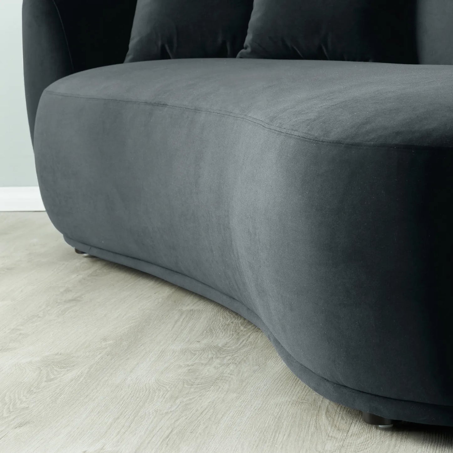 Everbe Charcoal Velvet 3 Seater Sofa