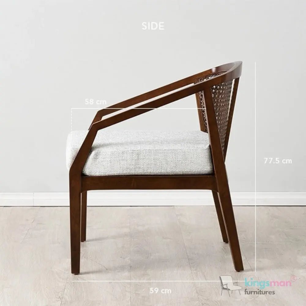Casani Mid - Century Rattan Back Chair - Stylish Comfort - Kingsman Furnitures