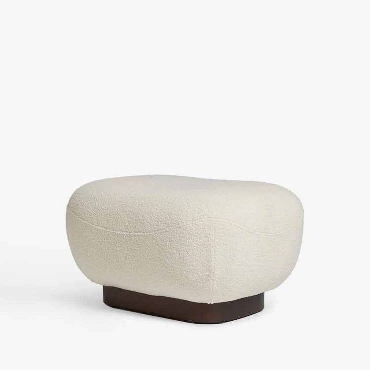 Cosy Boucle Ivory Natural Otis Footstool - Kingsman Furnitures