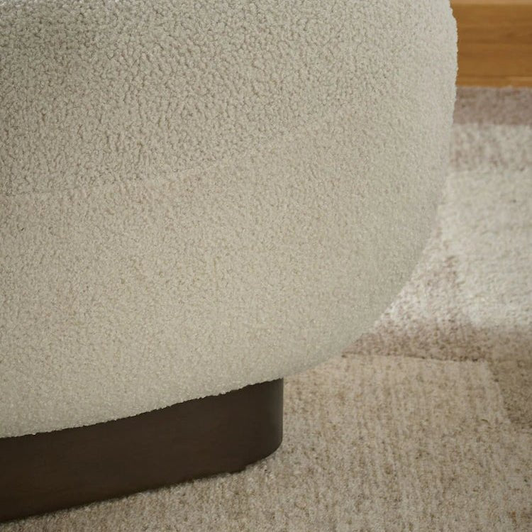 Cosy Boucle Ivory Natural Otis Footstool - Kingsman Furnitures