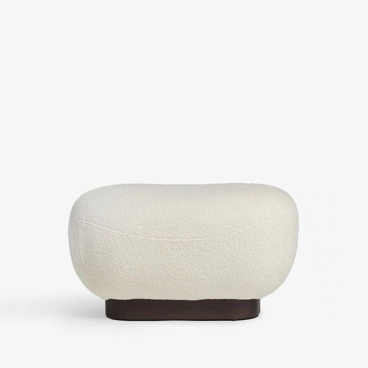 Cosy Boucle Ivory Natural Otis Footstool - Kingsman Furnitures