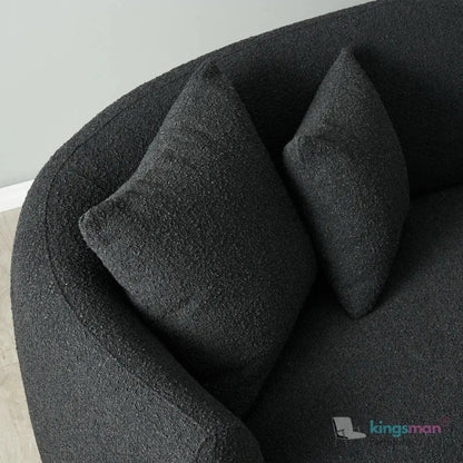 Cream Boucle Curved 3 Seater Sofa | Everbe Luxe Design - Kingsman Furnitures