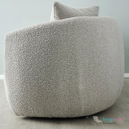 Cream Boucle Curved 3 Seater Sofa | Everbe Luxe Design - Kingsman Furnitures
