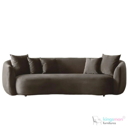 Cream Boucle Curved 3 Seater Sofa | Everbe Luxe Design - Kingsman Furnitures