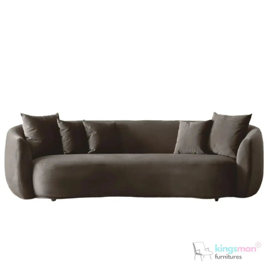 Cream Boucle Curved 3 Seater Sofa | Everbe Luxe Design - Kingsman Furnitures