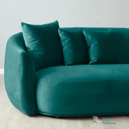 Cream Boucle Curved 3 Seater Sofa | Everbe Luxe Design - Kingsman Furnitures