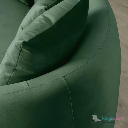 Cream Boucle Curved 3 Seater Sofa | Everbe Luxe Design - Kingsman Furnitures