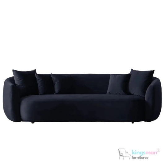 Cream Boucle Curved 3 Seater Sofa | Everbe Luxe Design - Kingsman Furnitures