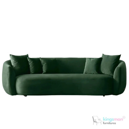 Cream Boucle Curved 3 Seater Sofa | Everbe Luxe Design - Kingsman Furnitures