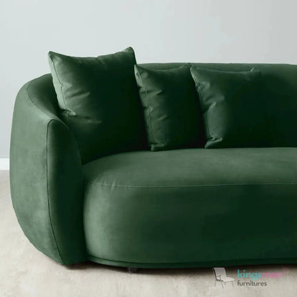 Cream Boucle Curved 3 Seater Sofa | Everbe Luxe Design - Kingsman Furnitures