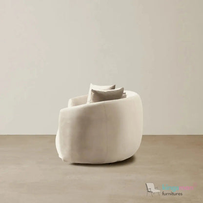 Cream Boucle Curved 3 Seater Sofa | Everbe Luxe Design - Kingsman Furnitures