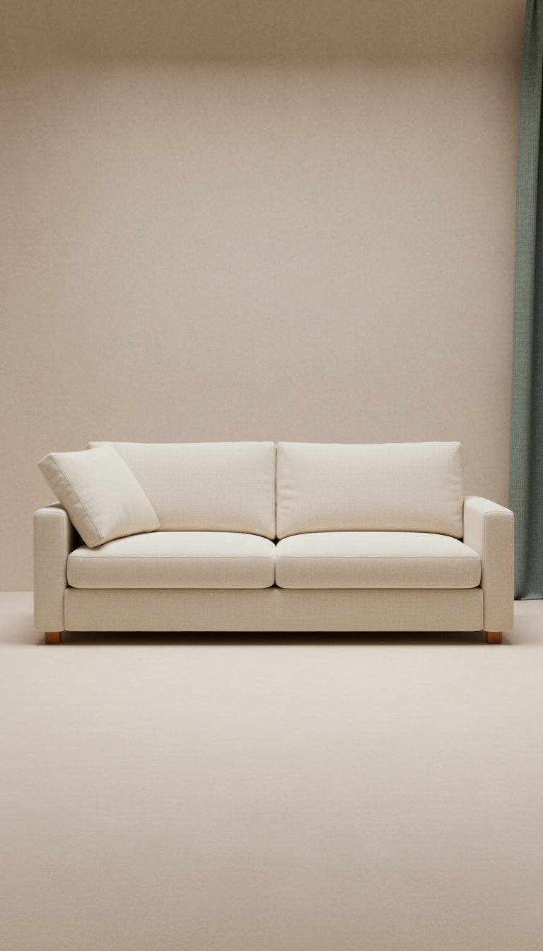 L-shaped sectional in ivory sand