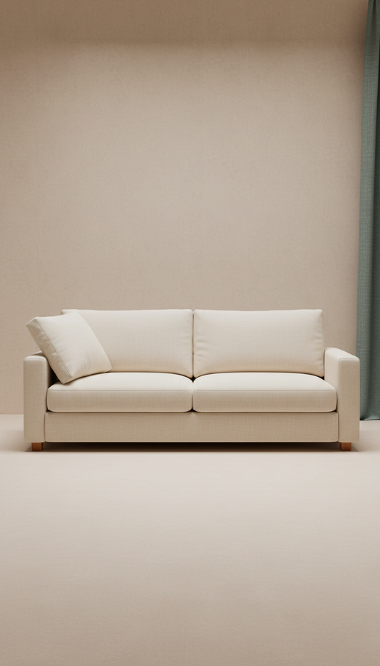 L-shaped sectional in ivory sand